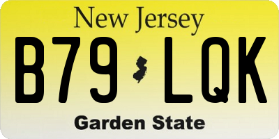 NJ license plate B79LQK