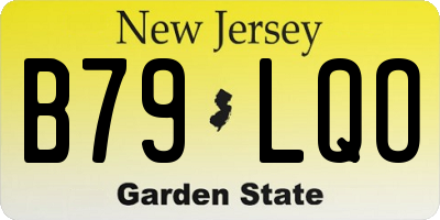 NJ license plate B79LQO