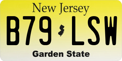 NJ license plate B79LSW