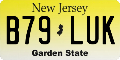 NJ license plate B79LUK