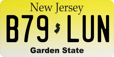 NJ license plate B79LUN