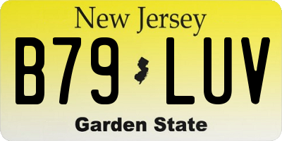 NJ license plate B79LUV