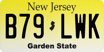 NJ license plate B79LWK