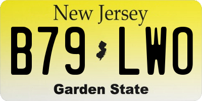 NJ license plate B79LWO