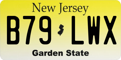 NJ license plate B79LWX