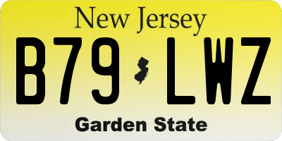 NJ license plate B79LWZ