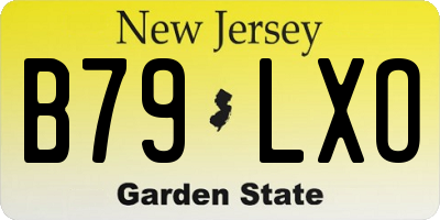 NJ license plate B79LXO