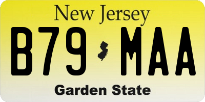 NJ license plate B79MAA