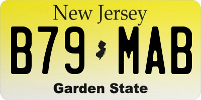 NJ license plate B79MAB