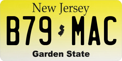 NJ license plate B79MAC
