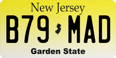 NJ license plate B79MAD