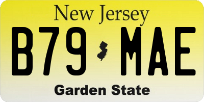 NJ license plate B79MAE