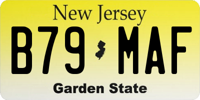 NJ license plate B79MAF