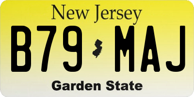 NJ license plate B79MAJ