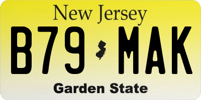 NJ license plate B79MAK