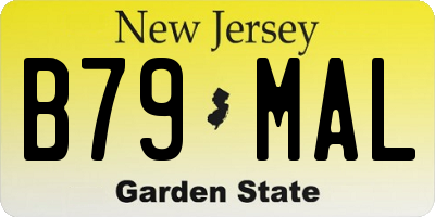 NJ license plate B79MAL