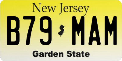 NJ license plate B79MAM