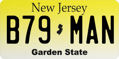 NJ license plate B79MAN