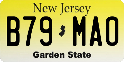 NJ license plate B79MAO