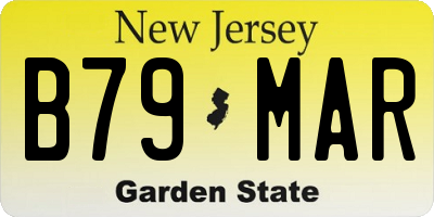NJ license plate B79MAR