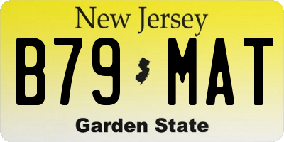 NJ license plate B79MAT