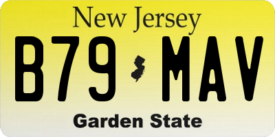 NJ license plate B79MAV
