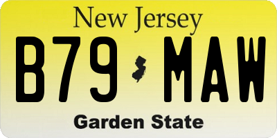 NJ license plate B79MAW