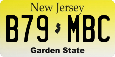 NJ license plate B79MBC