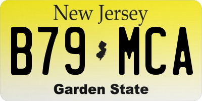NJ license plate B79MCA