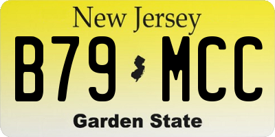 NJ license plate B79MCC