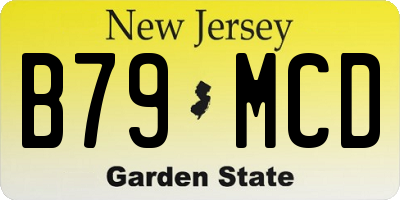 NJ license plate B79MCD
