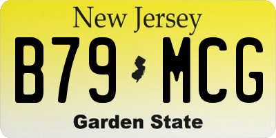 NJ license plate B79MCG