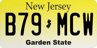 NJ license plate B79MCW