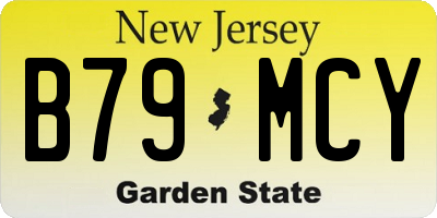 NJ license plate B79MCY