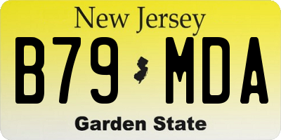 NJ license plate B79MDA
