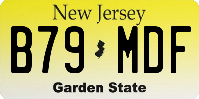 NJ license plate B79MDF