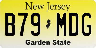 NJ license plate B79MDG