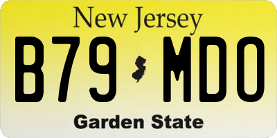 NJ license plate B79MDO