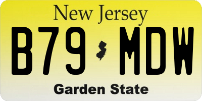 NJ license plate B79MDW