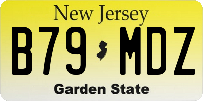 NJ license plate B79MDZ