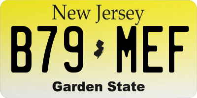 NJ license plate B79MEF