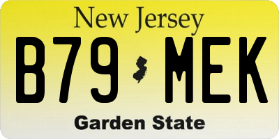 NJ license plate B79MEK