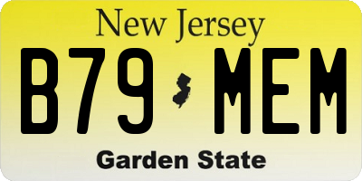 NJ license plate B79MEM