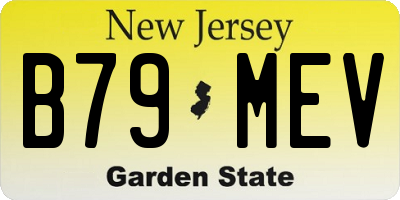 NJ license plate B79MEV
