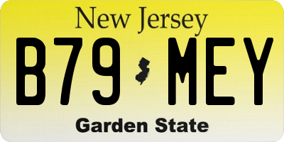 NJ license plate B79MEY