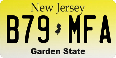 NJ license plate B79MFA
