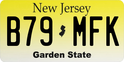 NJ license plate B79MFK