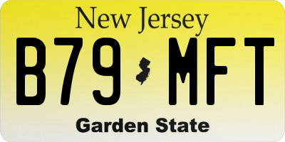 NJ license plate B79MFT