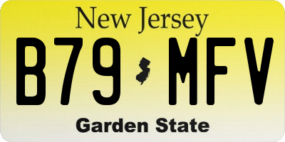 NJ license plate B79MFV