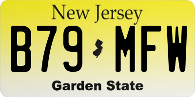 NJ license plate B79MFW